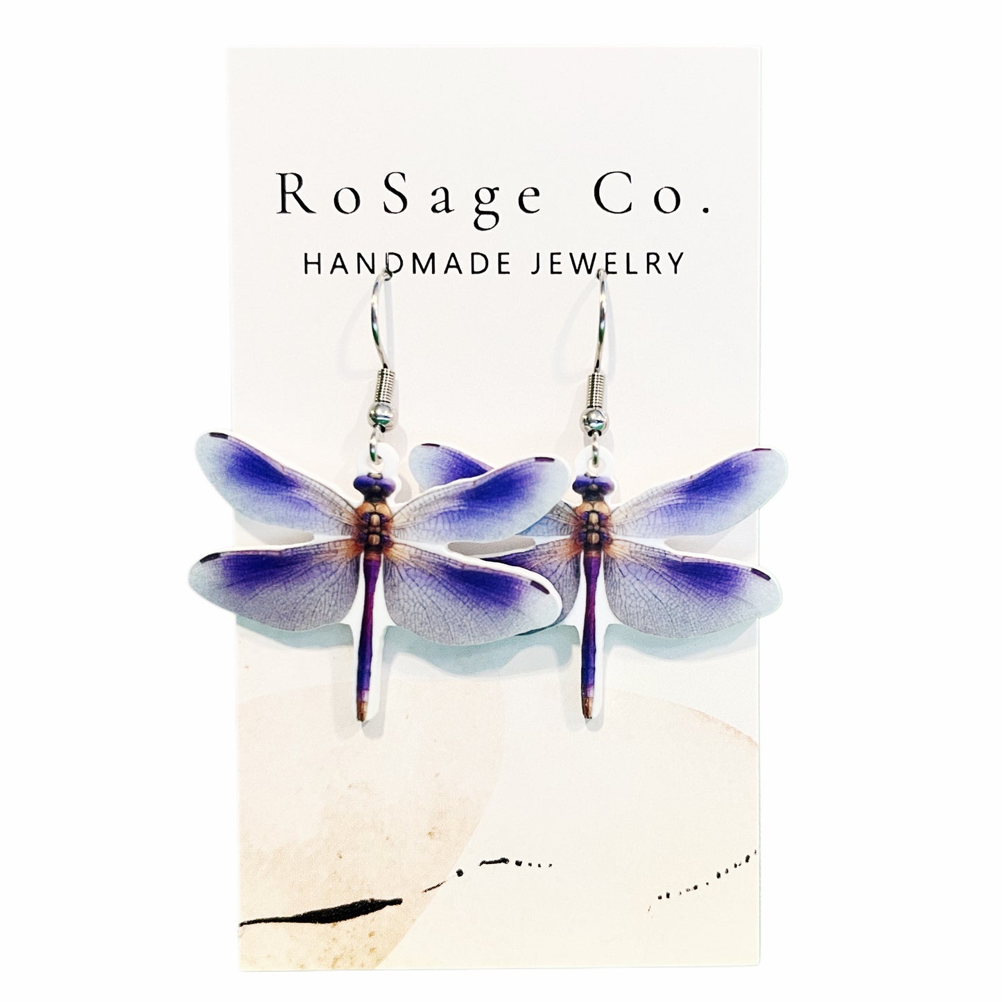 Purple Dragonfly Earrings