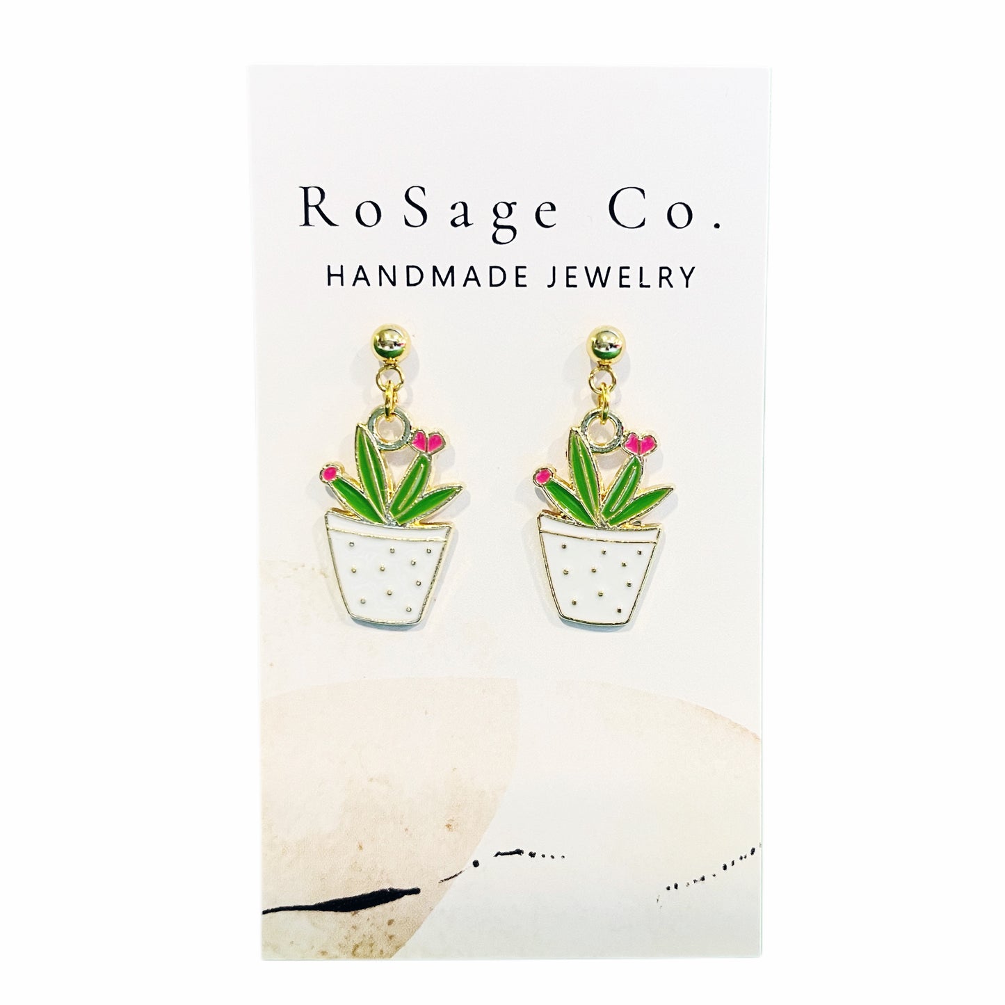 Metal Succulent Earrings