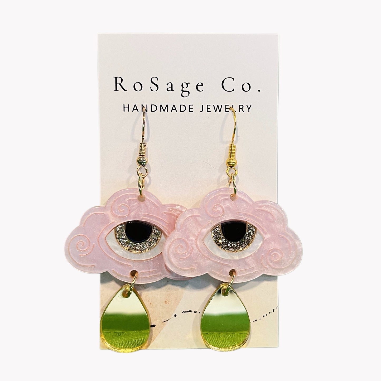 Pink Eye cloud Earrings