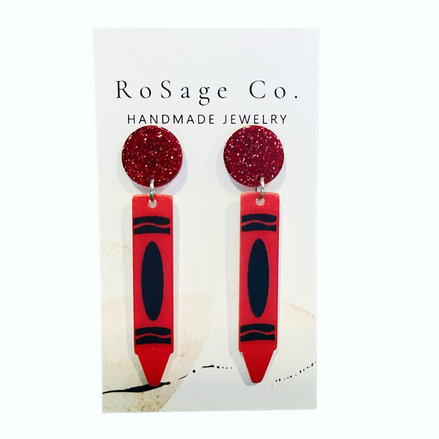 Red Crayon Earrings