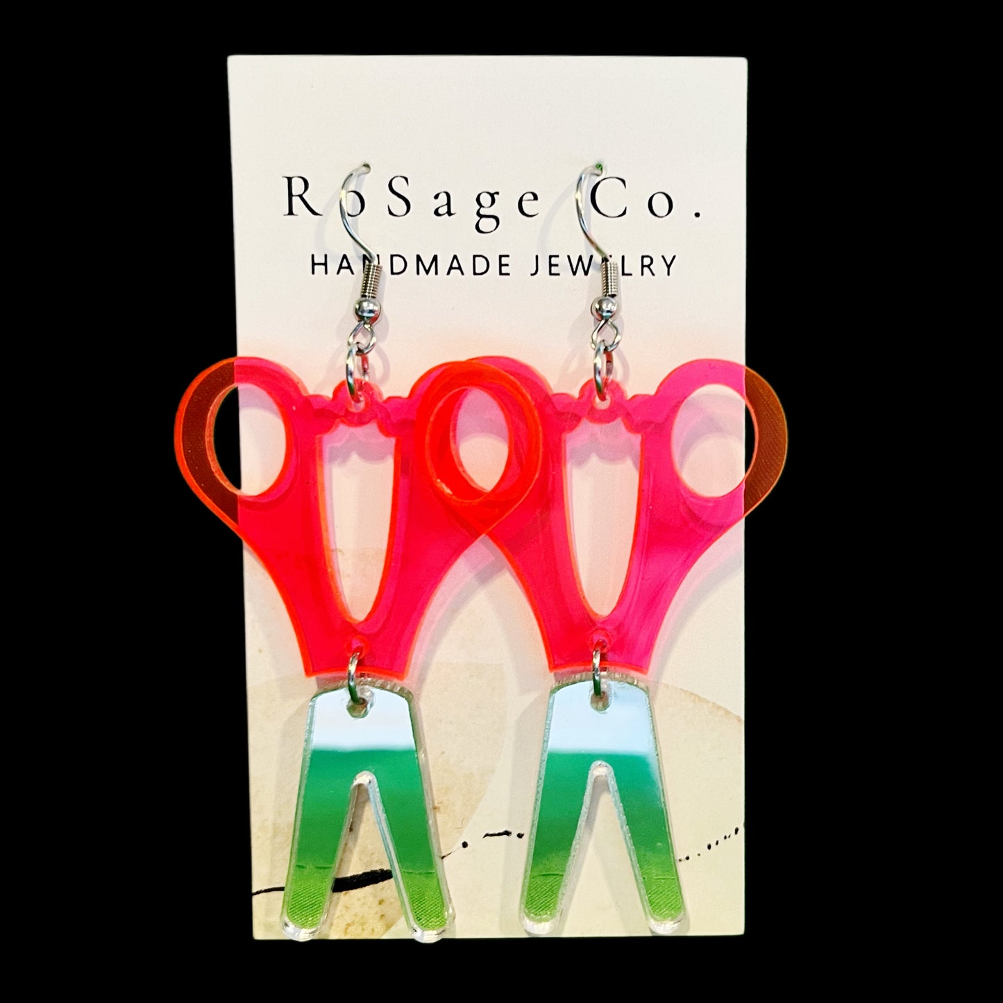 Hot Pink Scissor Earrings