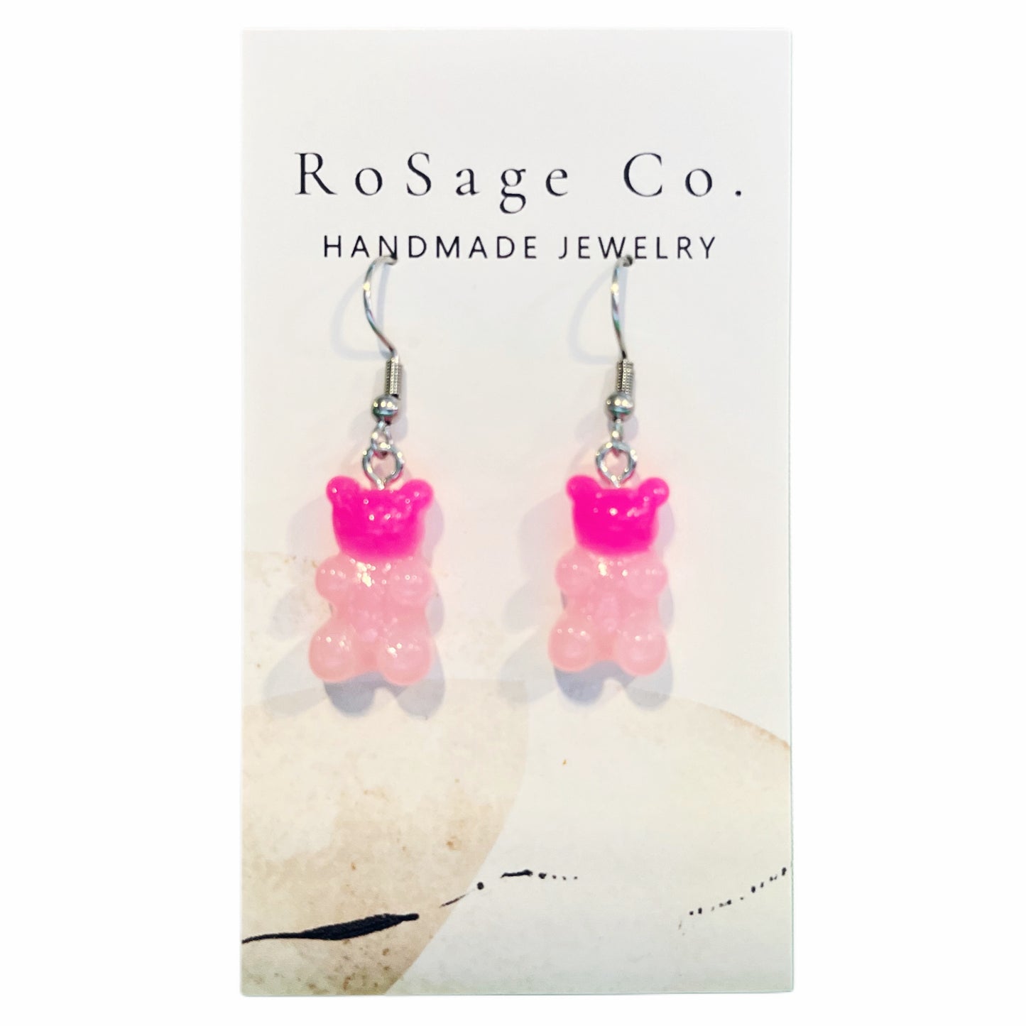Light and Dark Pink Gummy Bear Earrings