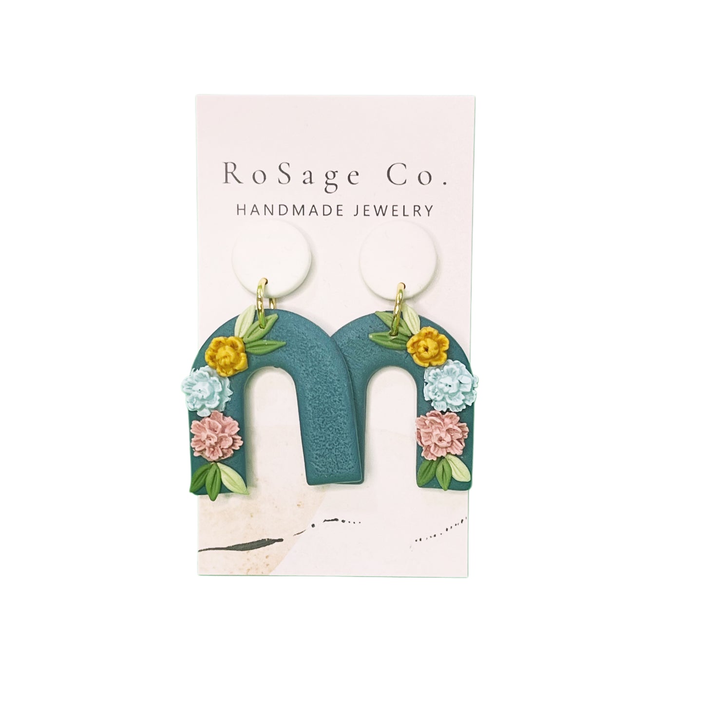 Flower Arch Clay Earrings