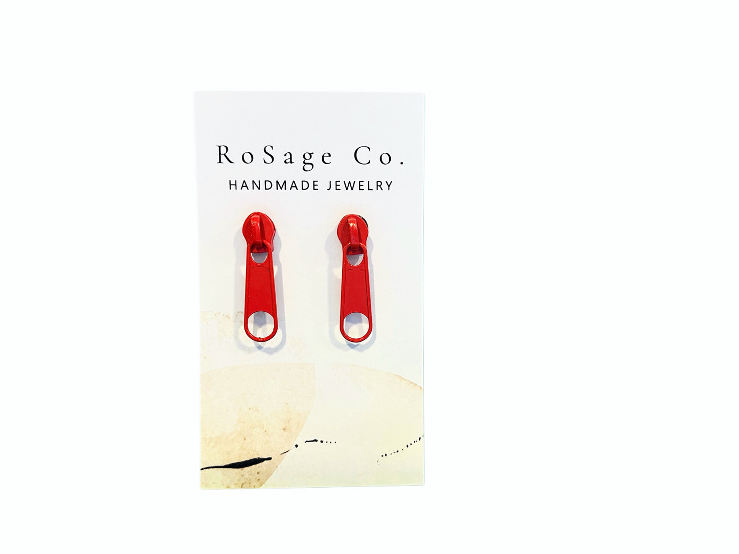 Red Zipper Earrings