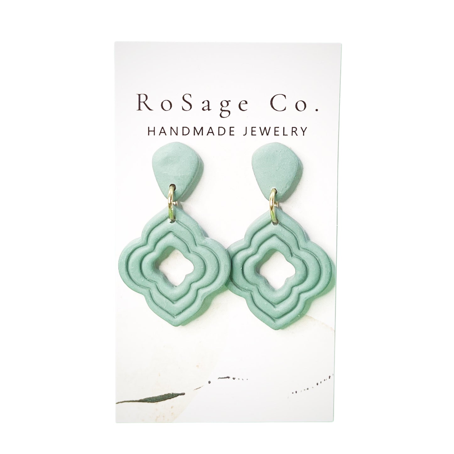 Mint Green Moroccan Clay Earrings
