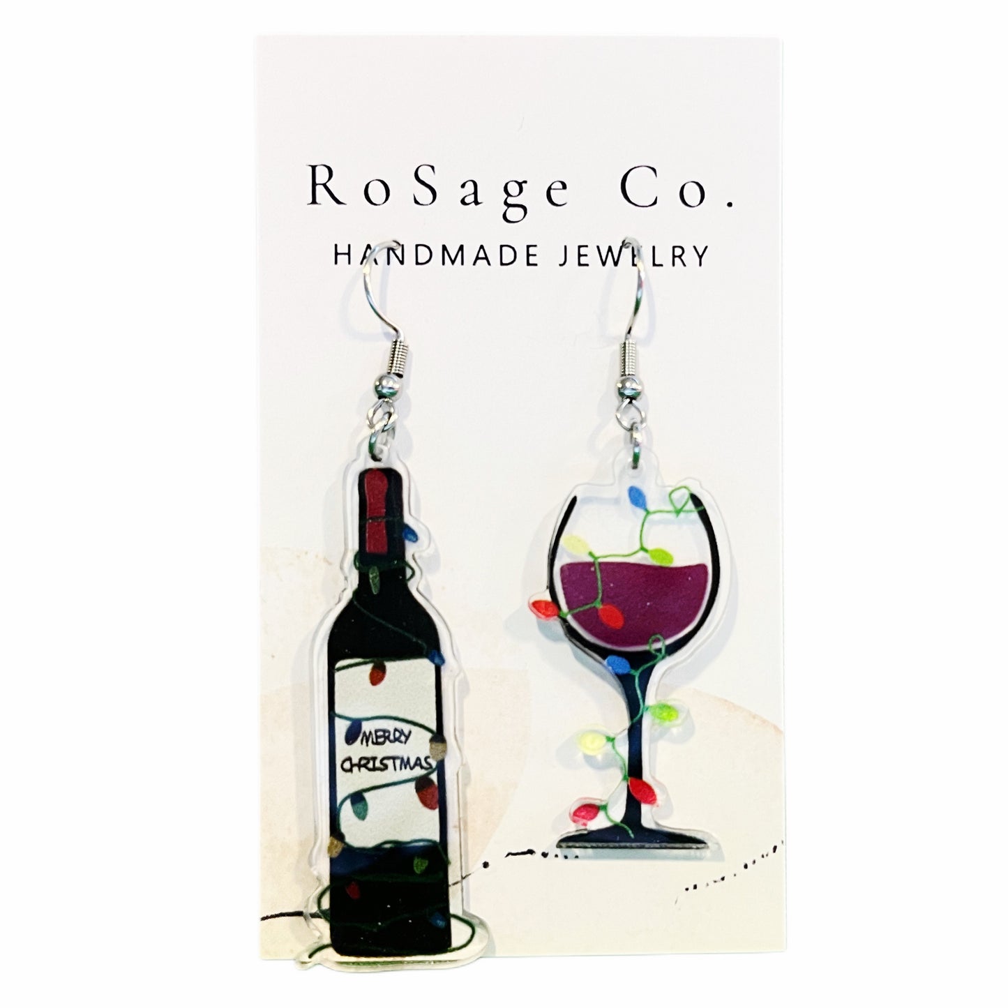 Christmas Wine Bottle and Glass
