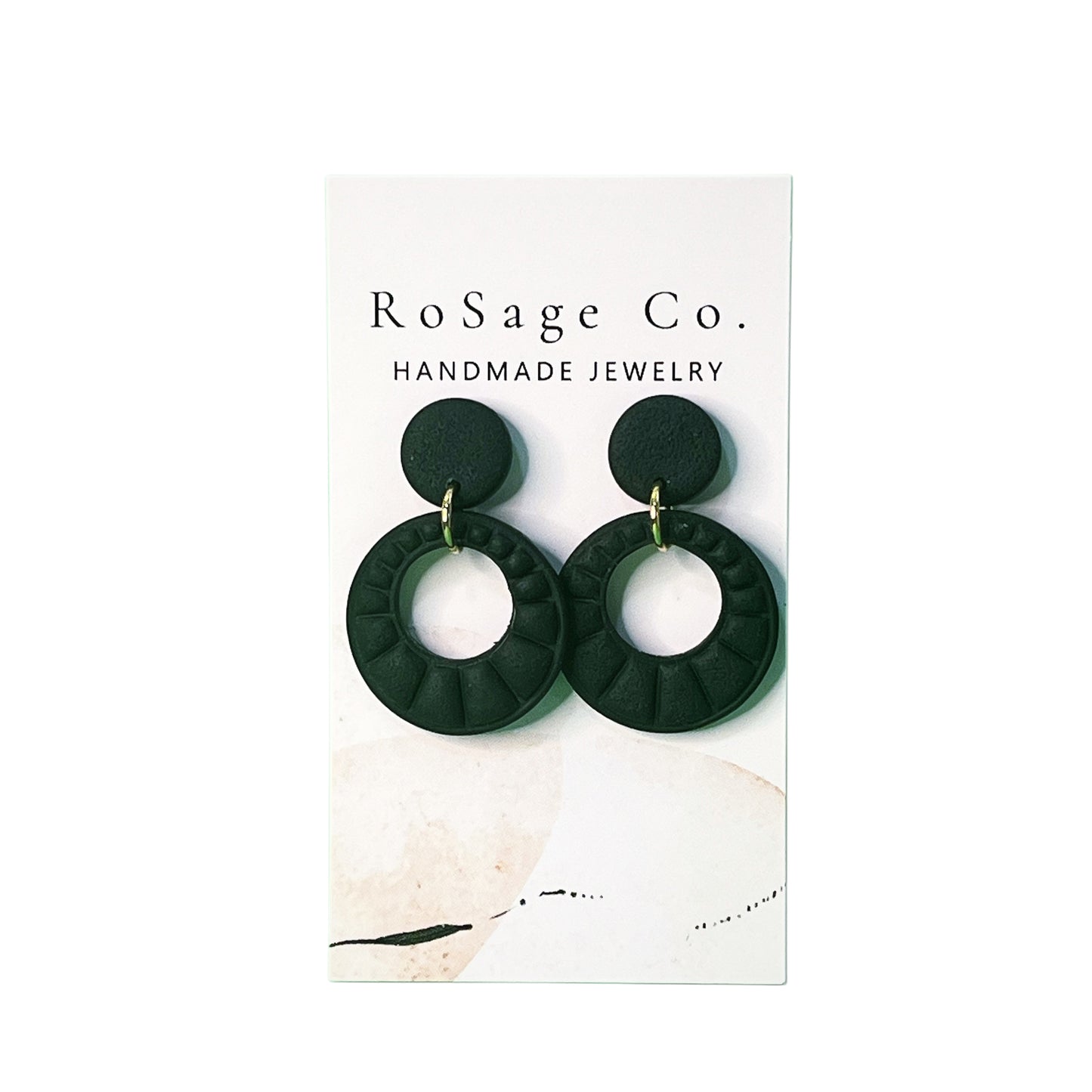 Black Round Earrings