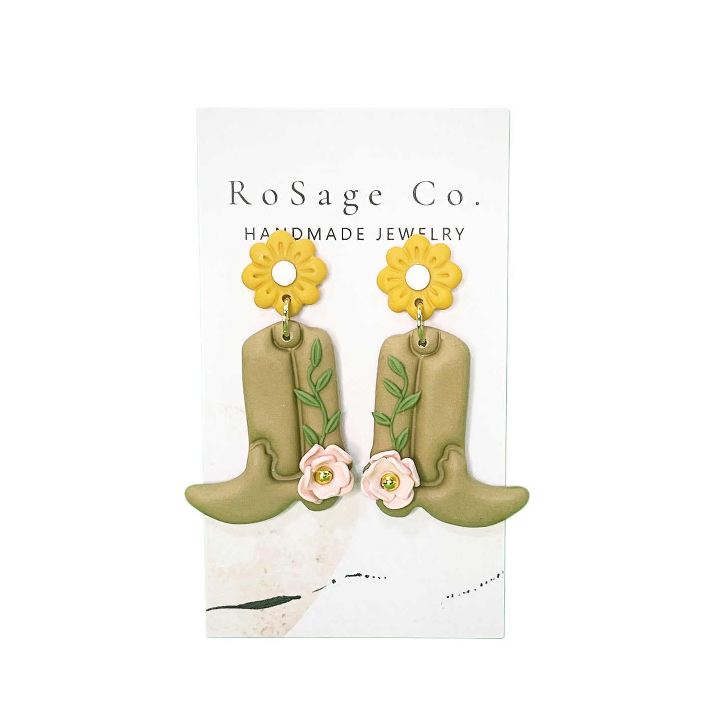 Cowgirl Boot Clay Earrings