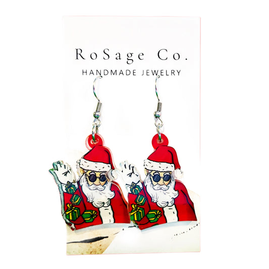 Santa Claus Salting Presents Earrings