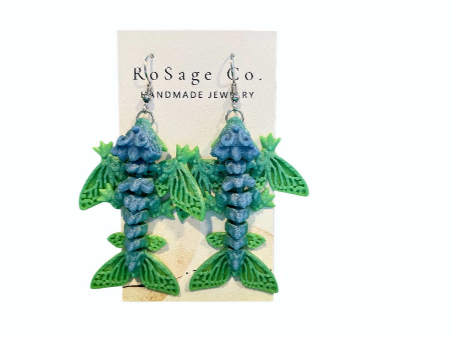 Blue and Green Dragon Earrings