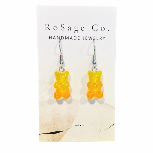 Yellow Gummy Bear Earrings