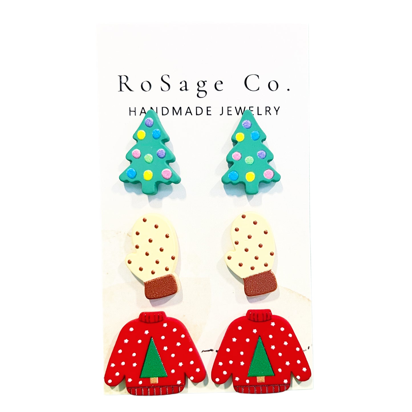 Christmas Tree, Mittens and Sweater Earrings