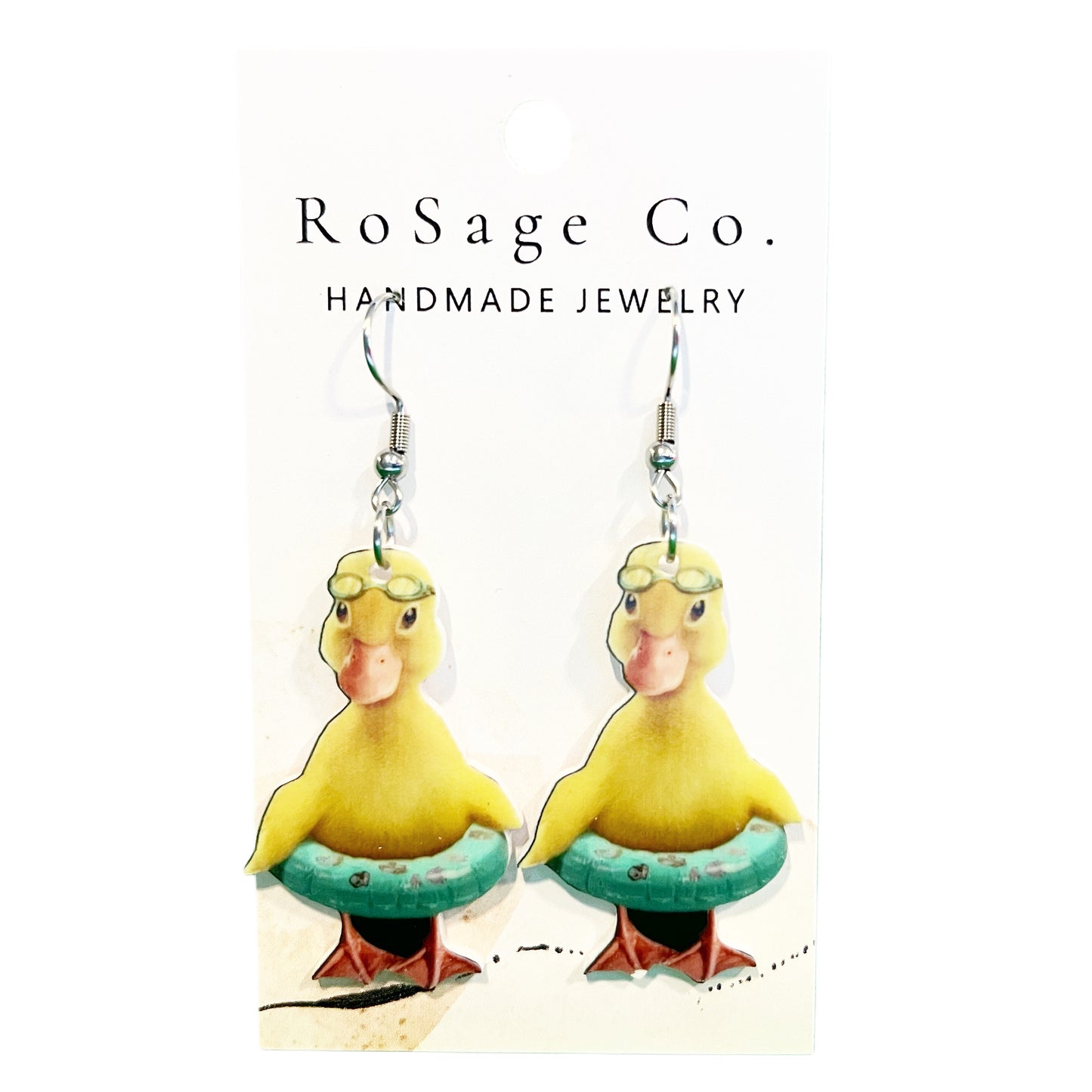 Baby Duck Going Swimming Earrings