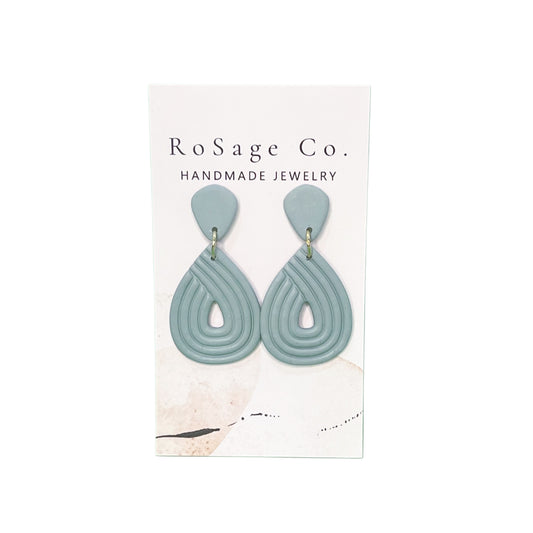 Mint Green Teardrop Clay Earrings