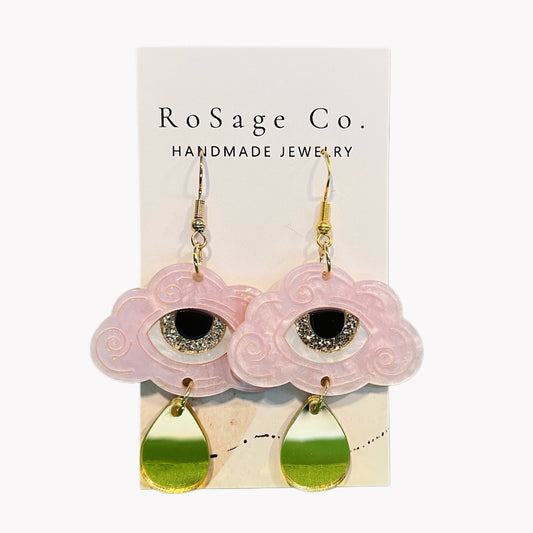 Pink Eye cloud Earrings