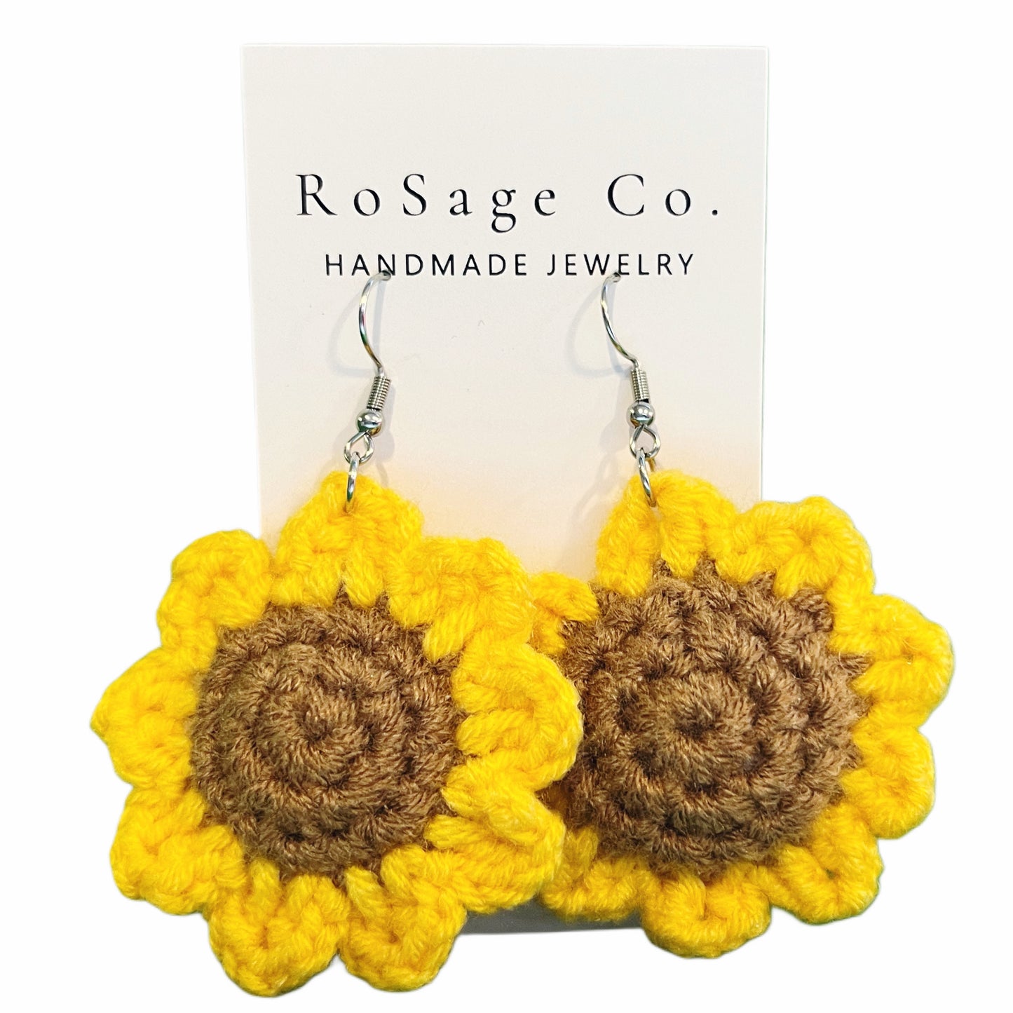 Crochet Sunflower Earrings