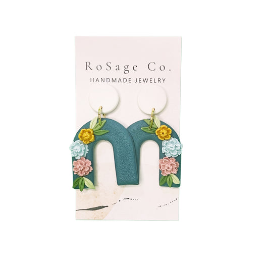 Flower Arch Clay Earrings