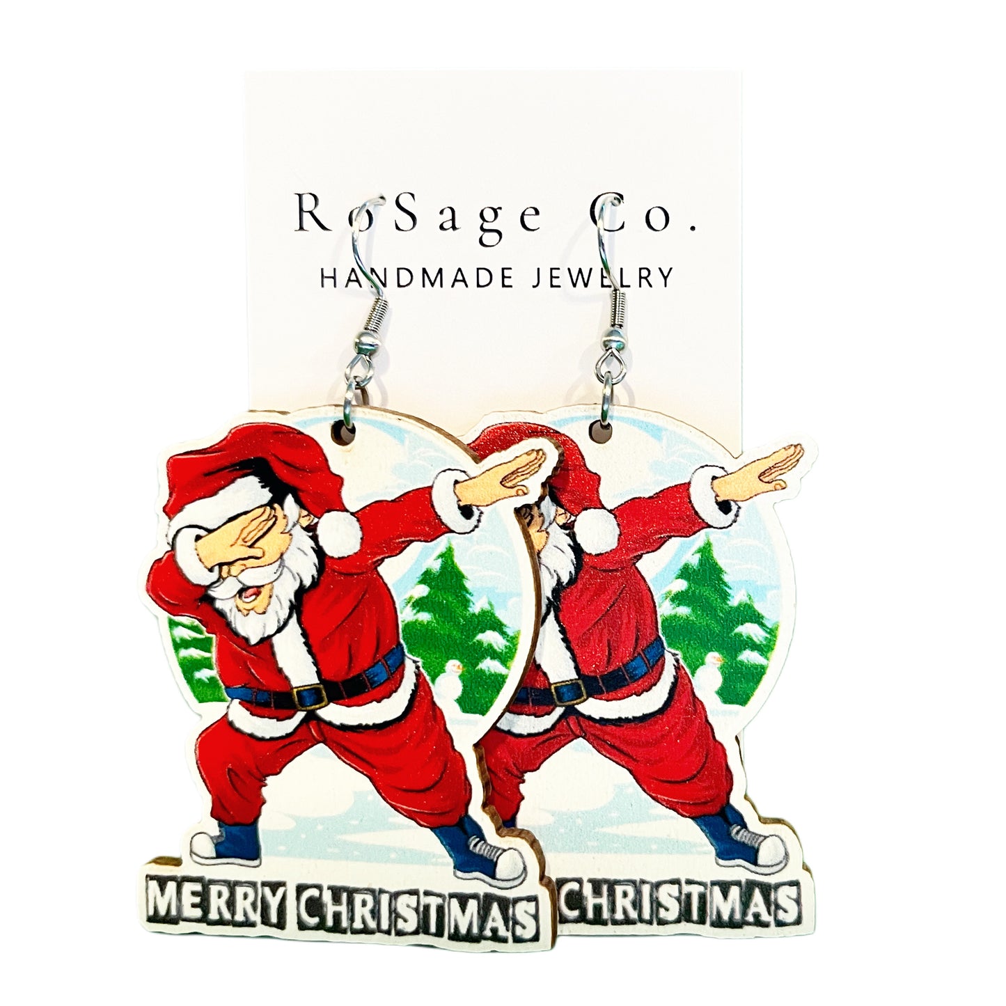 Dabbing Santa Earrings