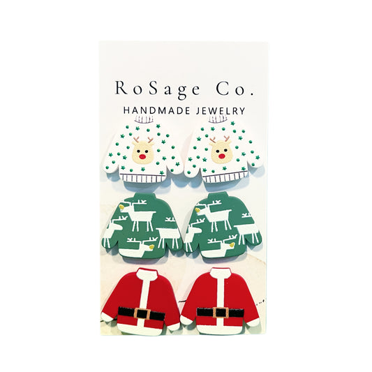 Christmas Sweater Stud Earrings