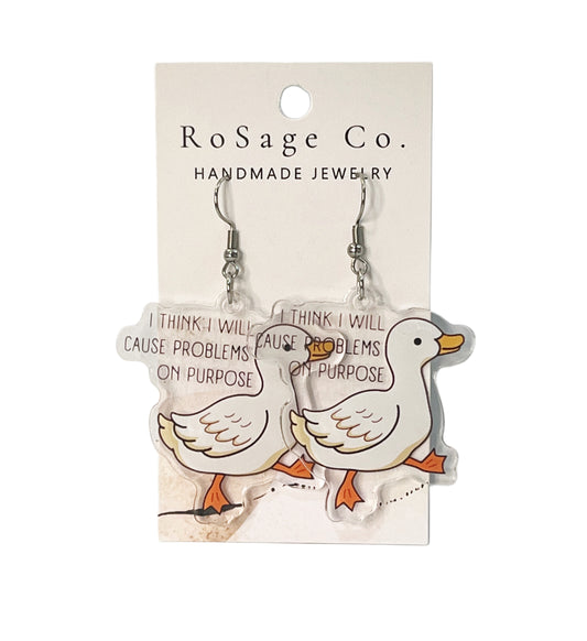 I Think I Will Cause Problems on Purpose Earrings
