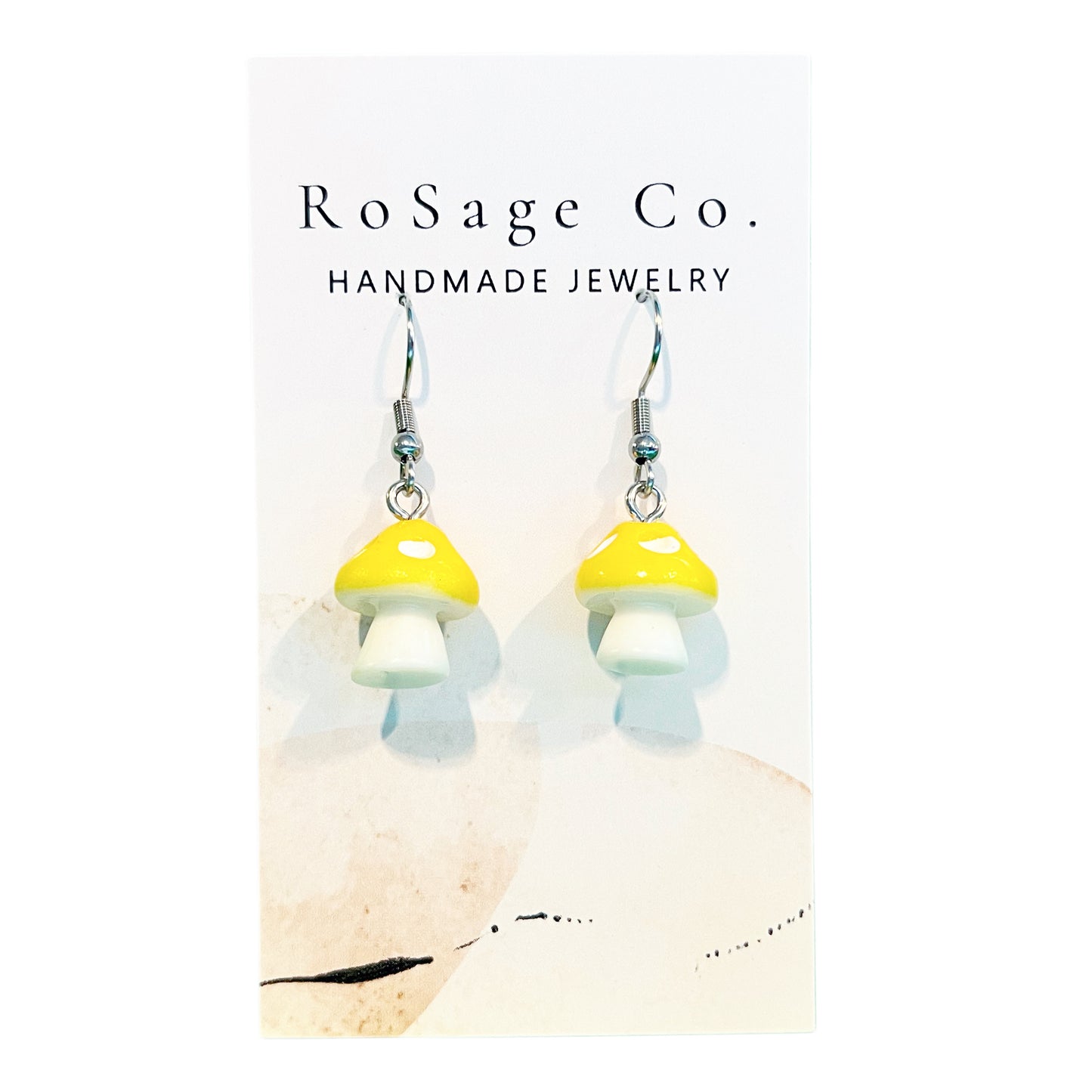 Small Yellow Mushroom Earrings