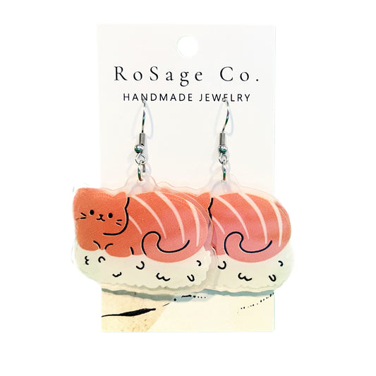 Sushi Cat Earrings