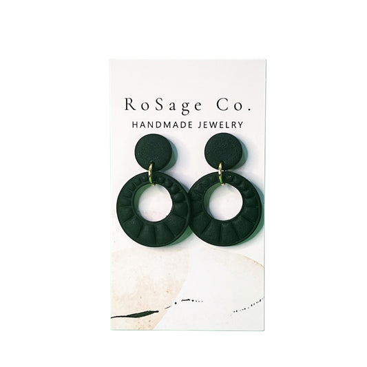 Black Round Earrings
