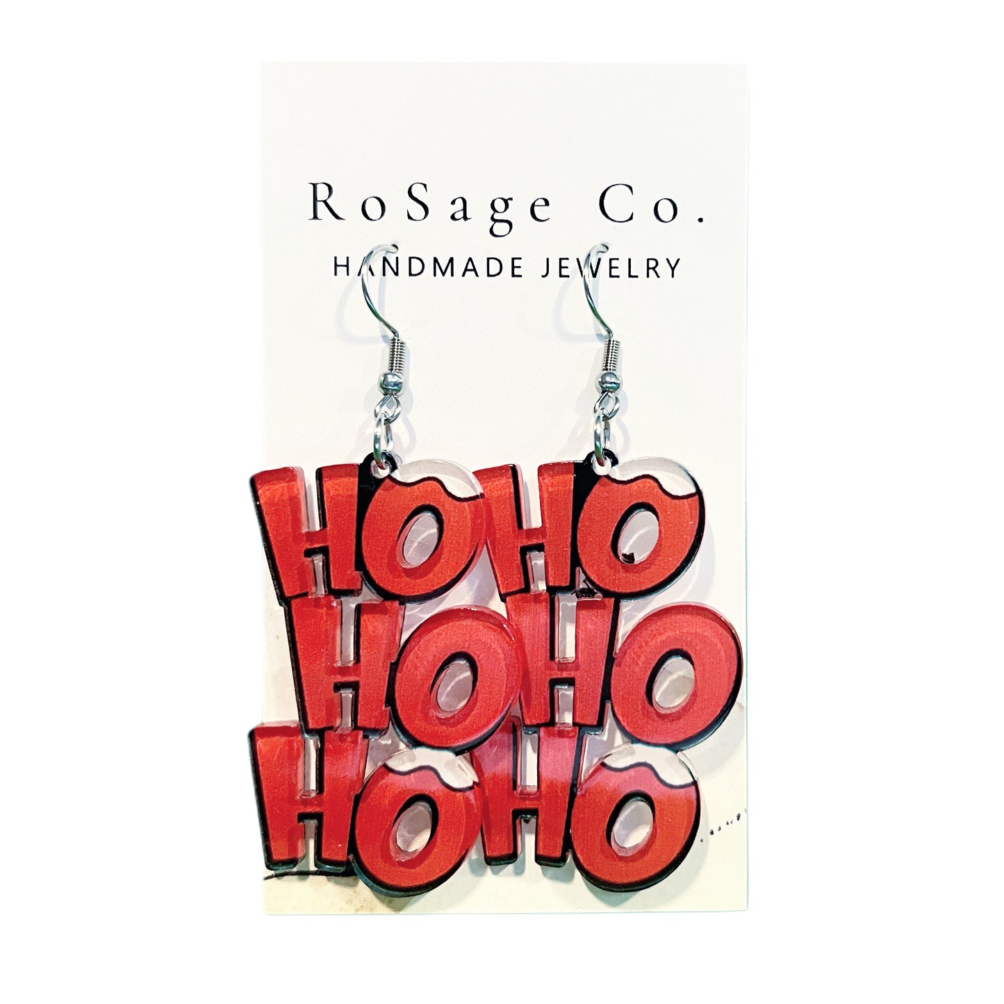 Red "HO, HO, HO" Earrings