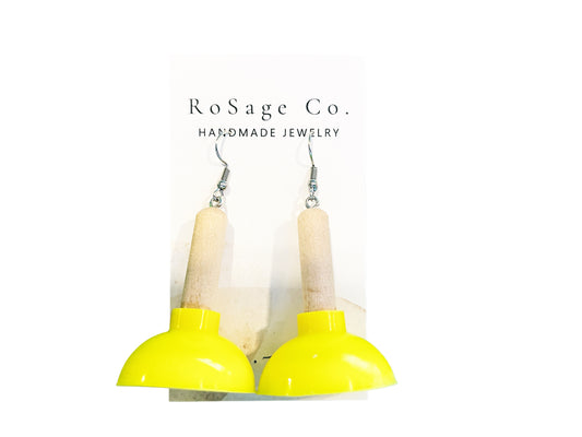 Yellow Plunger Earrings