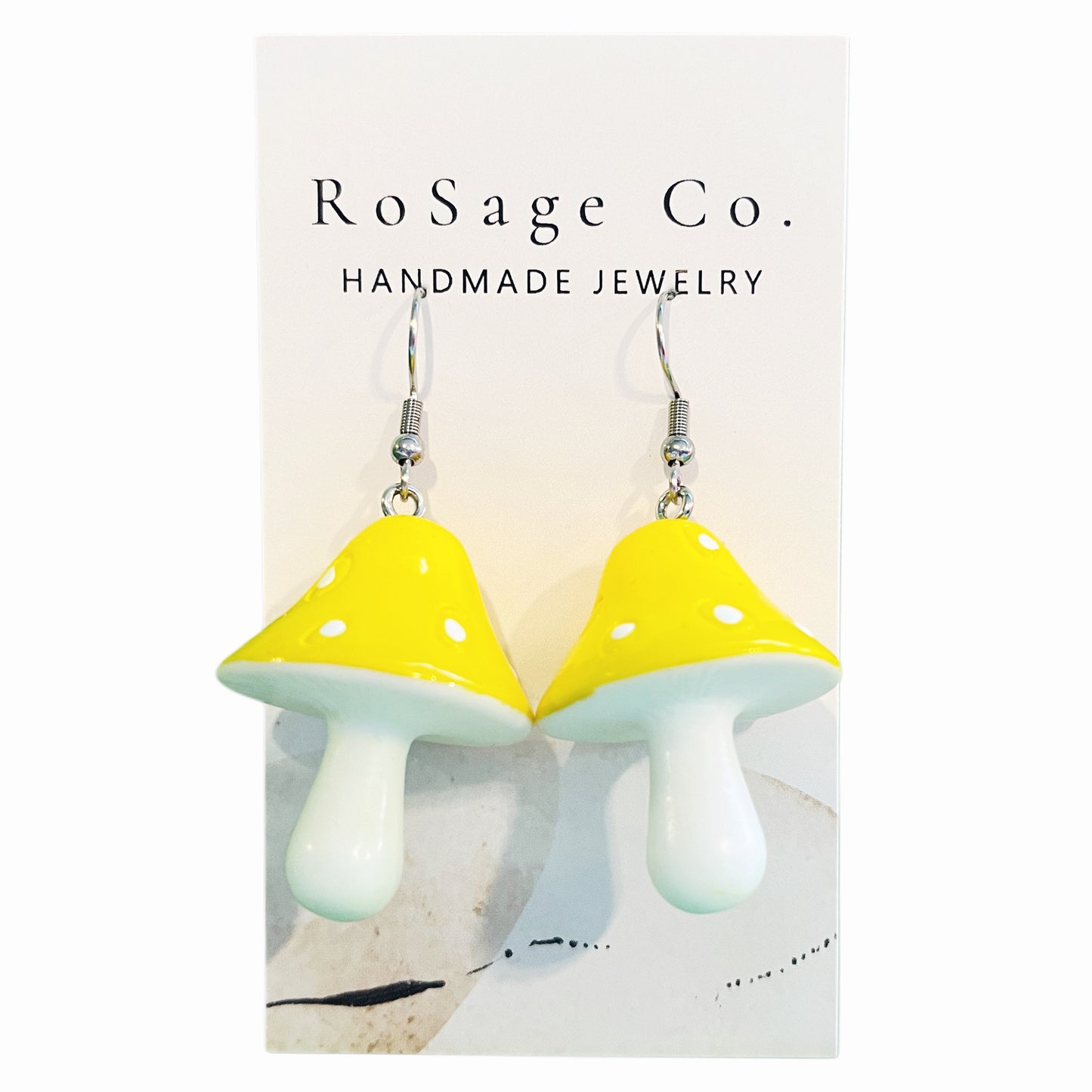 Large Yellow Mushroom Earrings