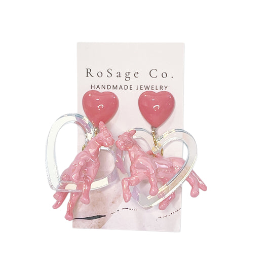 Pink Pony Club Heart Earrings