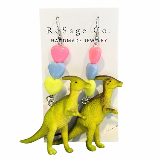 Parasaurolophus Dinosaur Earrings
