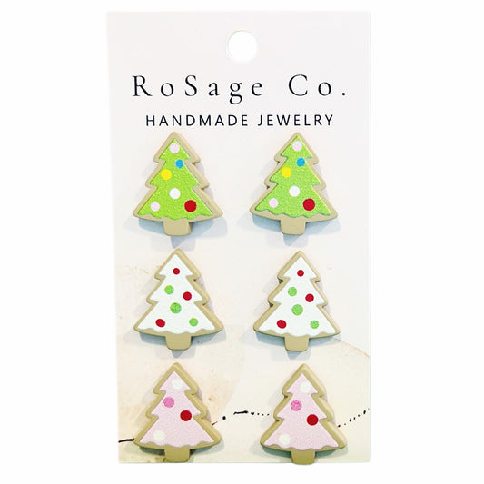 Christmas Tree Cookie Clay Earrings