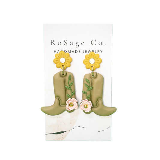 Cowgirl Boot Clay Earrings